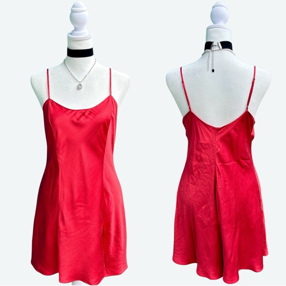 Vintage Victoria's Secret Red Silk Slip Dress 100% Silk